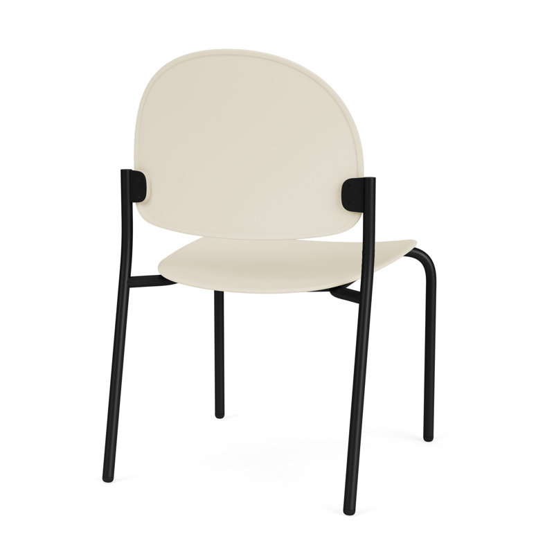 Chat Waiting Reception Armless Guest Chair, Black, Sand Beige Poly