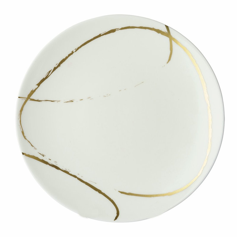 Sketch Handmade Bone China Salad/Dessert Plate, Chalk