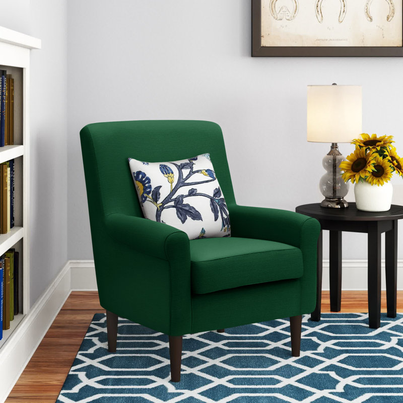 Ronald Upholstered Armchair, Emerald Green