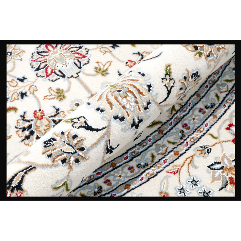 Walton Hand-Knotted High-Quality Cream/Yellow/Blue/Red Round Area Rug