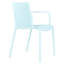 4 fauteuils en plastique 4 pièces avec design ergonomique, bleu, capacité de charge élevée, patins antidérapants, pour siège d'invité de dernière minute dans les espaces commerciaux