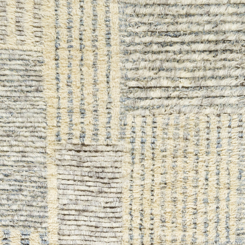 Kenady Hand Knotted Wool Area Rug, Rectangle 8'10" x 12'