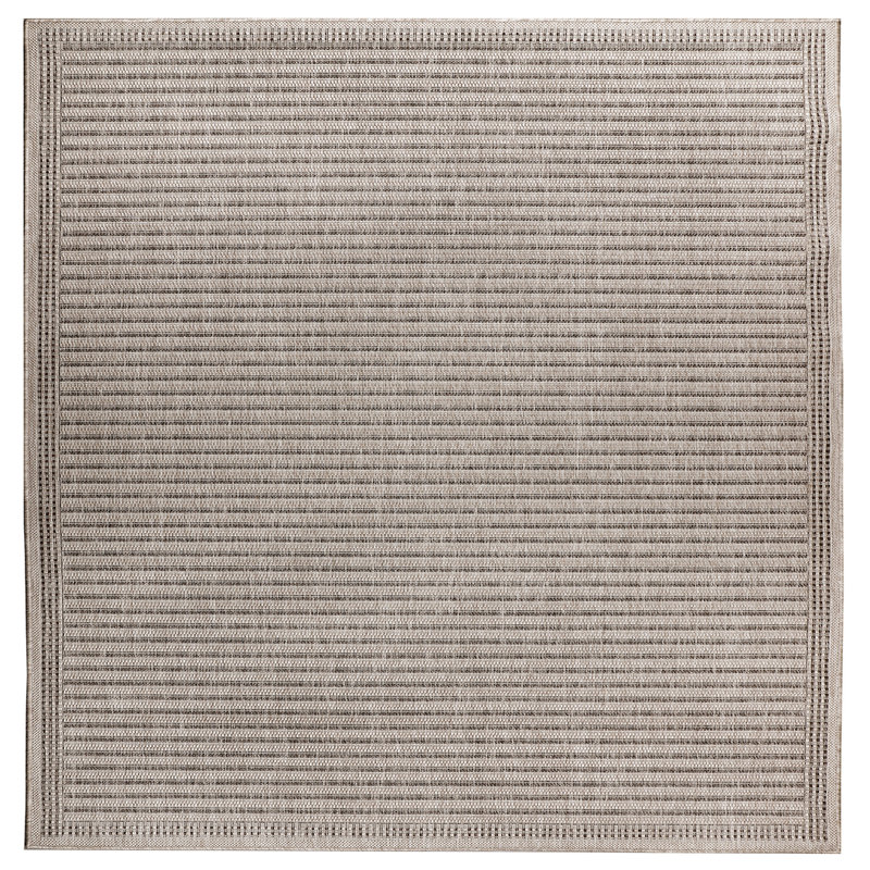 Tapis intérieur / extérieur brun clair / brun Trei, Carré 7 pi 10 po