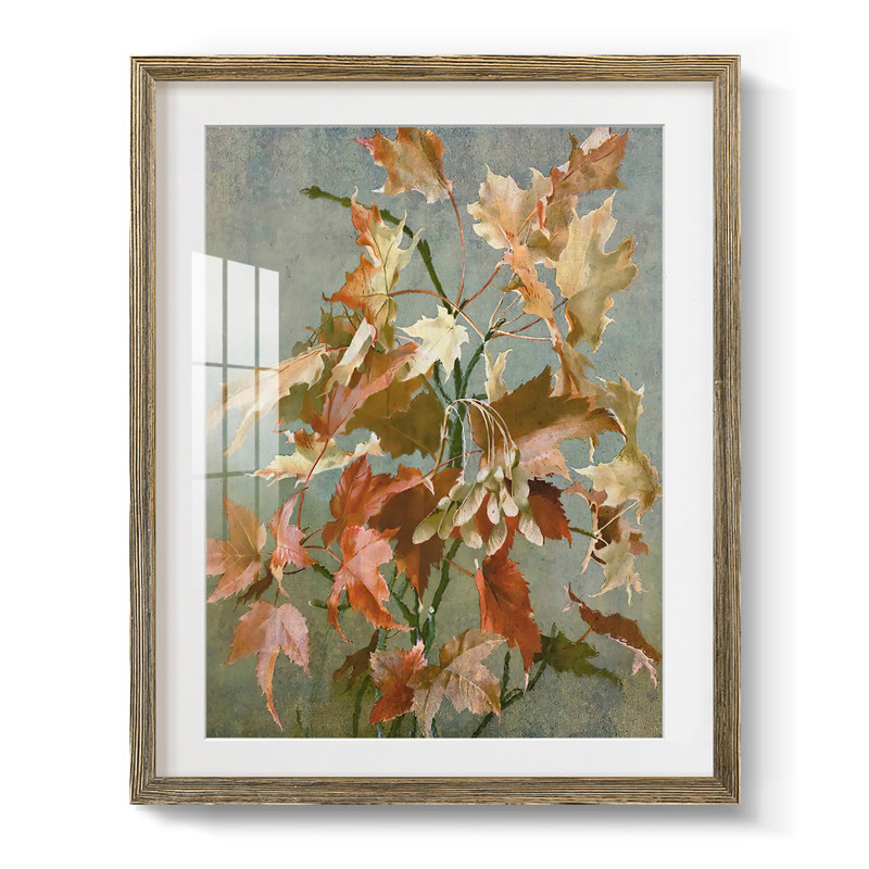 Automne antique II, Papier avec cadre noyer, Blanc