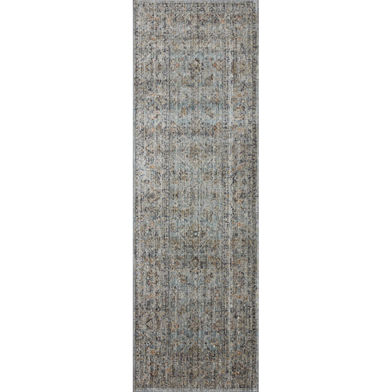 Jean Stoffer x Loloi Katherine Ocean / Gold Area Rug, Runner 2'7" x 10'