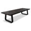 Table de salle à manger rectangulaire noire avec pattes en métal en forme de U-133963669
