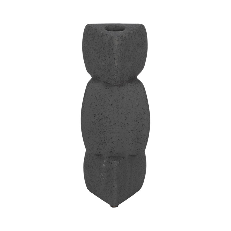 Candlestick Candle Holder, 9" H x 4" W x 4" D, Black