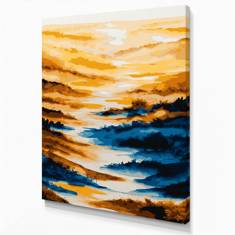 «Watercolor Landscape 47», art mural sur toile beige