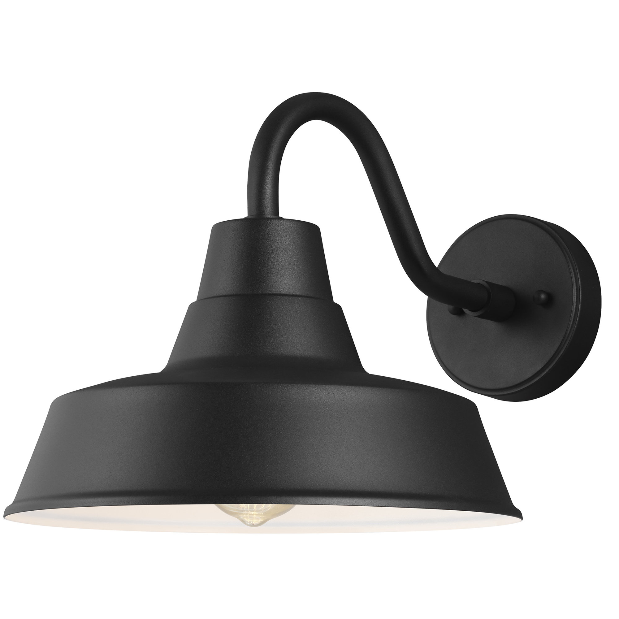 Blakeston Single Light Bell Outdoor Aluminum Wall Light, Black, 13.5" H x 14" W x 14" D, Yes