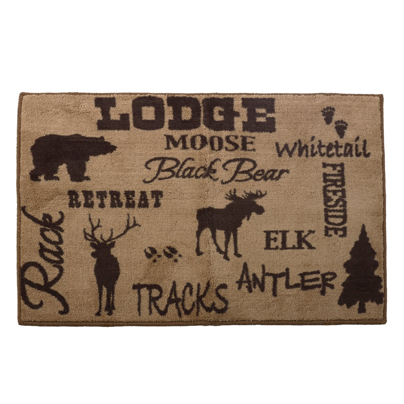 Tapis de salle de bain antidérapant Brown Lodge