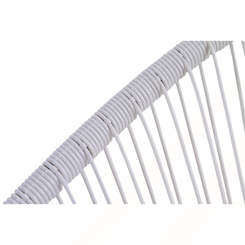 Ensemble de 2 chaises à cordes modernes en forme d'œuf avec structure en acier thermolaqué pour une utilisation intérieure et extérieure, alliant confort et durabilité