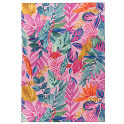 Psychedelic Jungle Floral 120cm X 170cm Indoor / Outdoor Area Rug