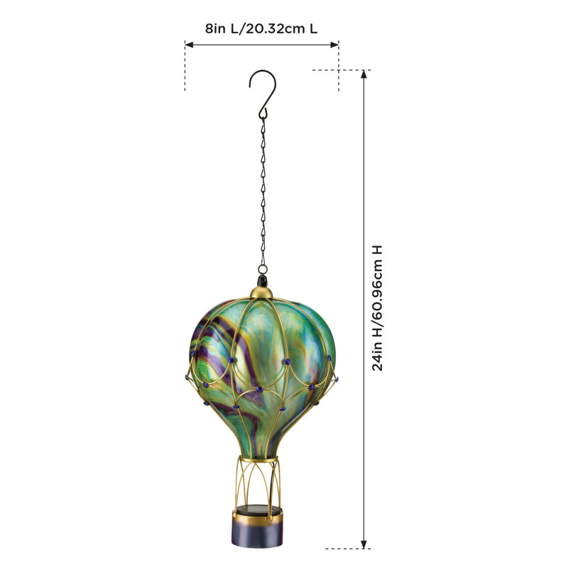 Swirl Balloon Solar Lantern LG - Green, Green