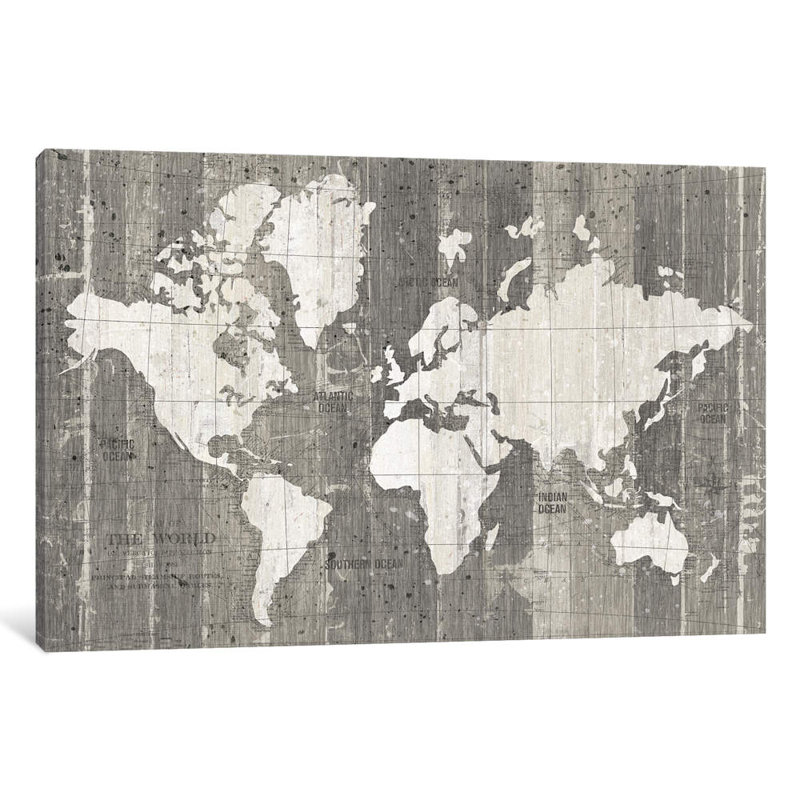 Old World Map by Wild Apple Portfolio - Print on Canvas, No Frame, 101.6 cm H x 66.04 cm W x 3.175 cm D