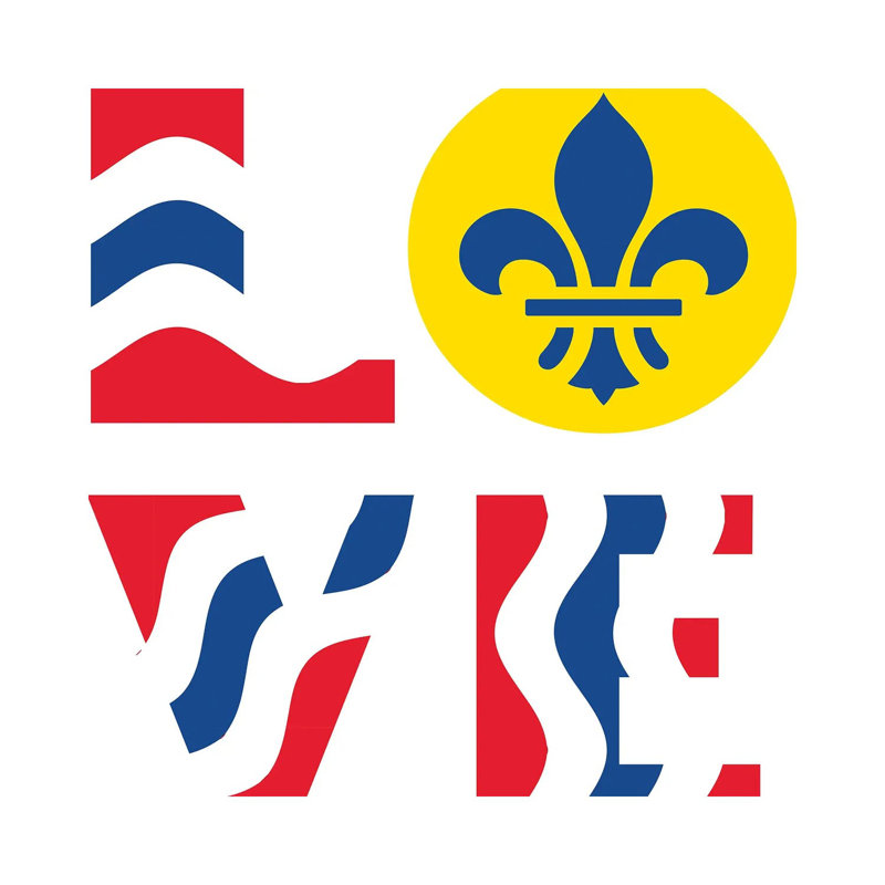 LOVE - St. Louis Flag by Benton Park Prints - Wrapped Canvas Gallery-Wrapped Canvas Giclée