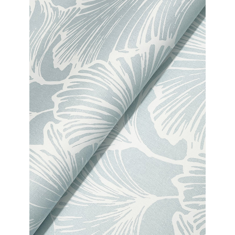 Papier peint feuille de ginkgo Kyoto Sky, Bleu