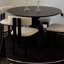 Ensemble de 2 chaises de salle à manger Mid-Century modernes en lin et en coton, beige et noir, entièrement assemblées-1854511147