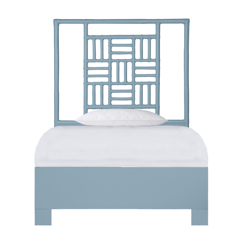 Finn Queen Bed, Pool Blue, White, Extra-long Twin
