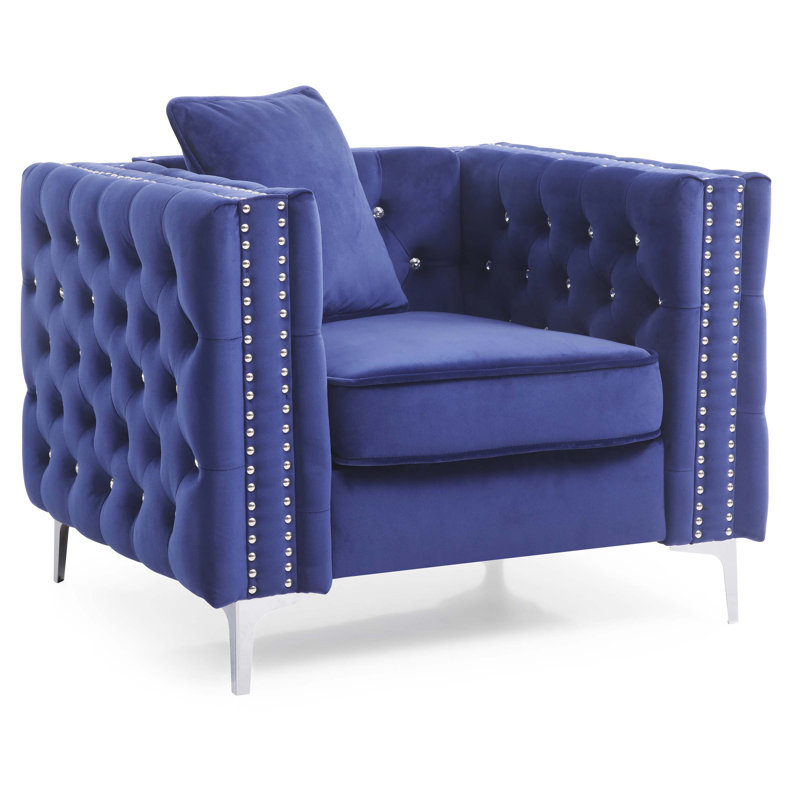 Fauteuil d'appoint chic contemporain, Bleu