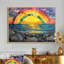 Coastal Rainbow Over The Rocky Shoreline - Art mural arc-en-ciel-1546077415-1546077431