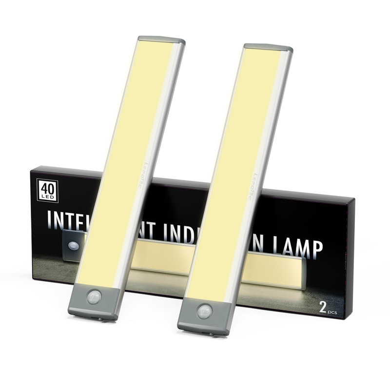 LEPOTEC 9.88Inch 40 LED Warm Wireless Rechargeable Motion Sensor Cabinet Light