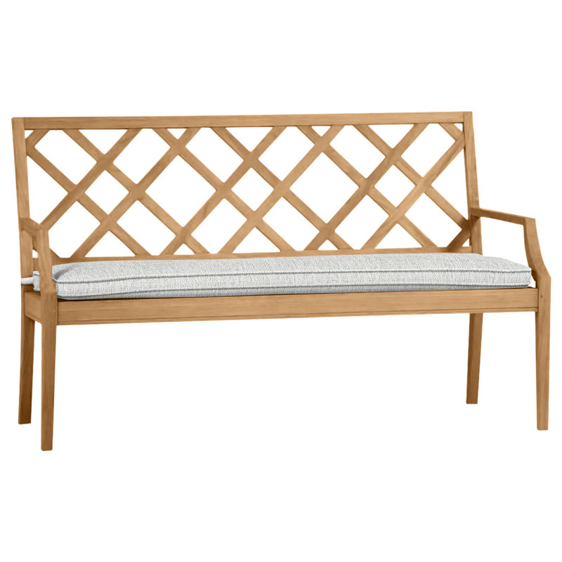 Banc d'extérieur en teck Haley, Teck naturel, Welt, Perigold Arigato Morning Glory