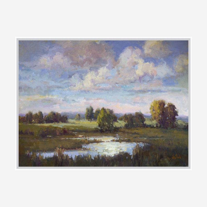 Low Country Daybreak Print by John Beard, 30" H x 40" D x 1.75" D, White Framed Canvas