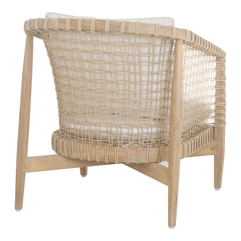 Outdoor Teak Lounge Chair, White, Natural
