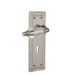 Crystal Parlor Interior Mortise Door Lever with Mission Long Plate
