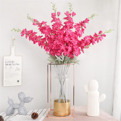 6 pièces de fleurs artificielles Delphinium pour grand vase Larkspur Faux fleurs 33,5 po Tiges longues fleurs en soie artificielle pour la maison de mariage Baby Shower Arrangement floral Centre de table