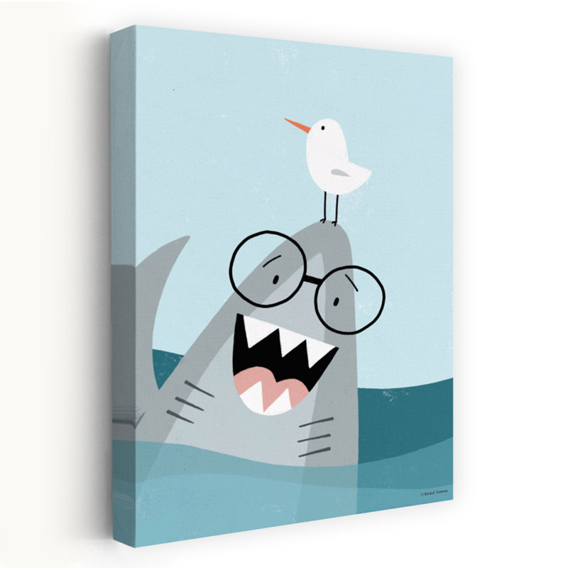 Shark Hello - dessin nautique d'enfants fantaisistes, H 24 po x l 16 po