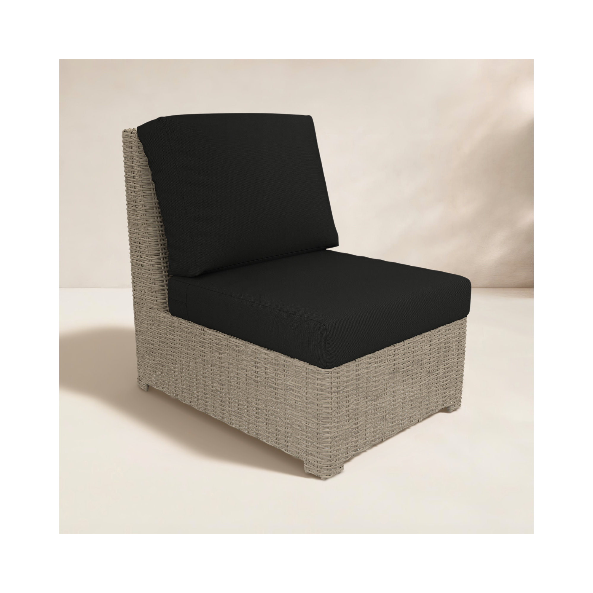 Henri Armless Middle Chair, Canvas Black