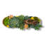 Conception succulente dans un vase allongé en bois verni clair