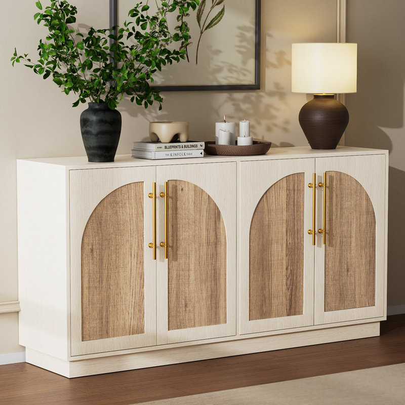 Buffet l 63 po Arched Design, Blanc