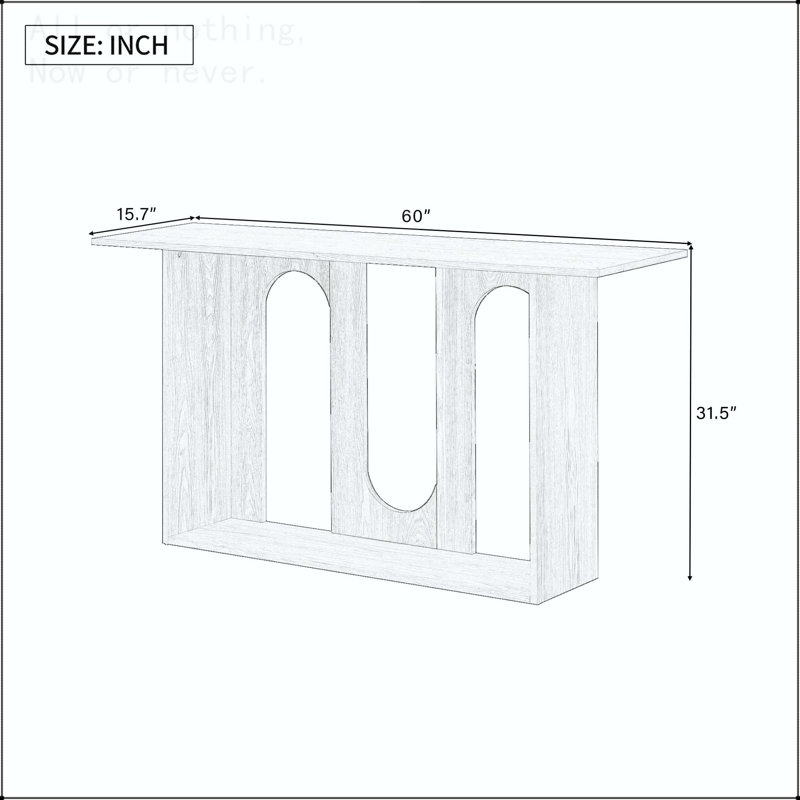 Curved Ash Veneer Console Table with Lower Shelf, White