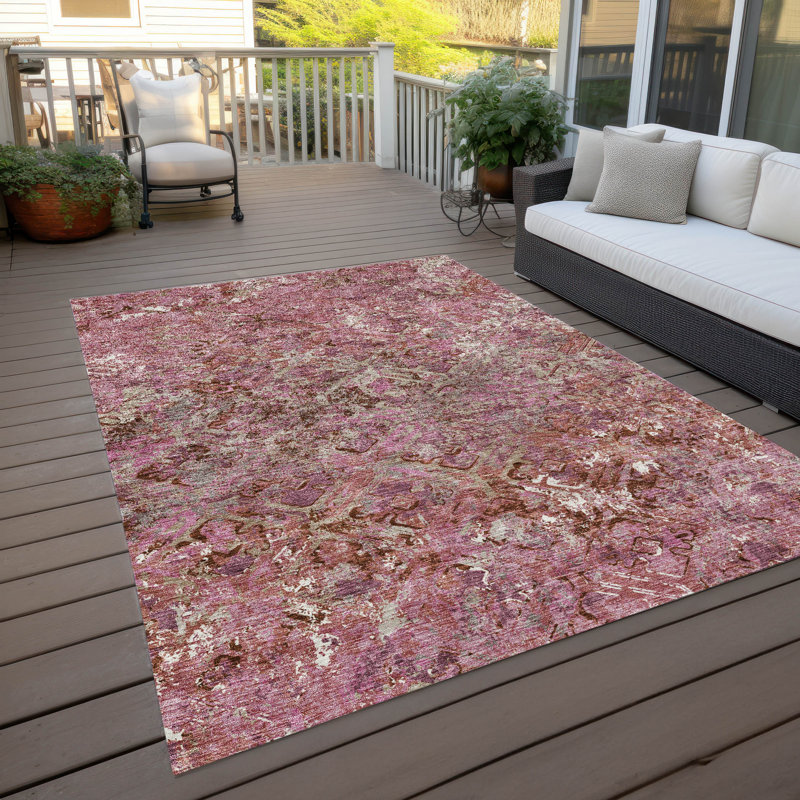 Tapis intérieur / extérieur lavable à la machine Mahaney ACN768 Sky, Rectangle 2 pi 6 po x 3 pi 10 po