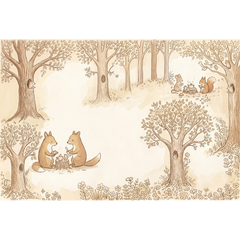 Papier peint amovible Woodland, 140 po x 108 po, Peler et coller