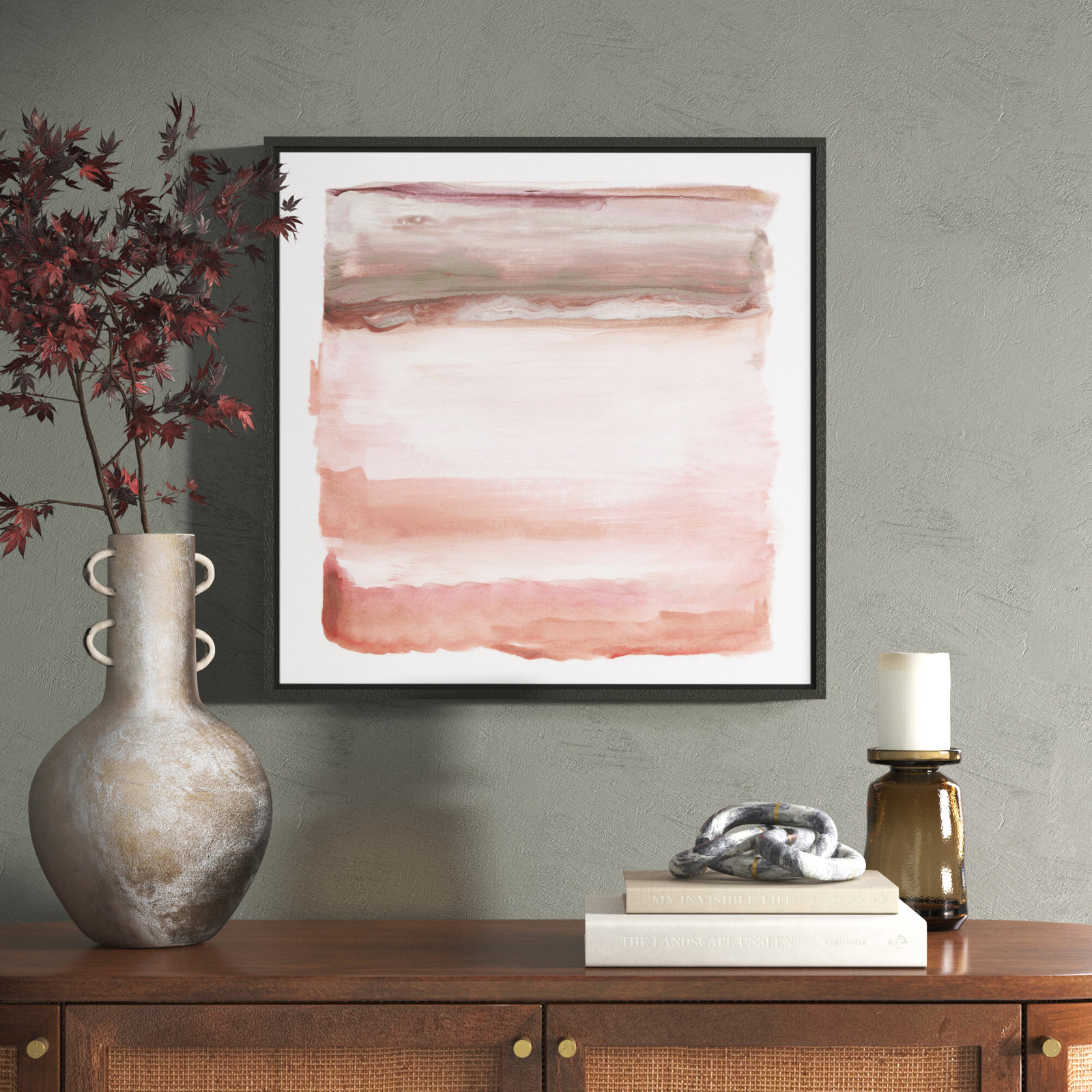Lakeland "Boho Sky I" Print by Nan, 25.5" H x 25.5" W x 2" D, Espresso