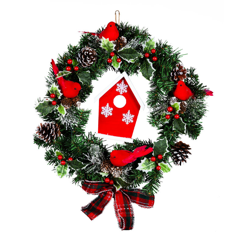 Faux Lighted 16'' Wreath