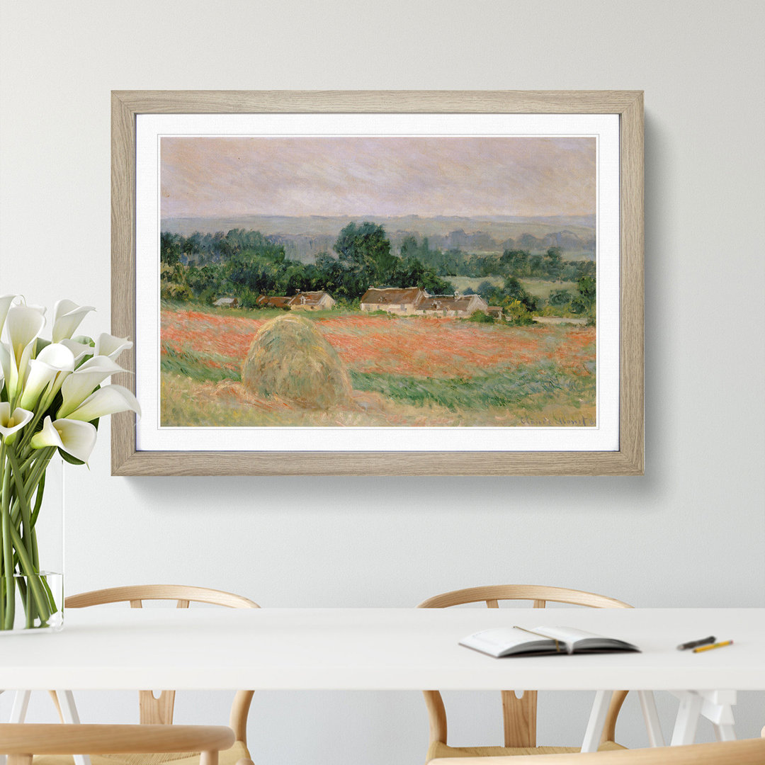 Haystack at Giverny by Claude Monet - Framed Print