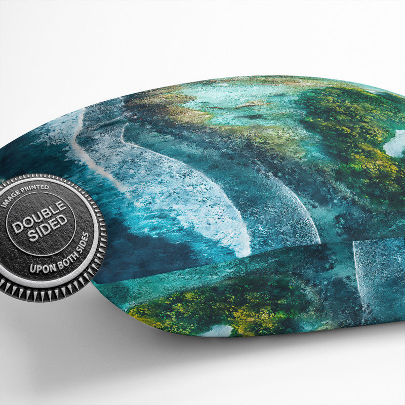 Kaafu Atoll in the Maldives Painting Scatter Cushion with Filling, 40cm H x 40cm W x 15cm D