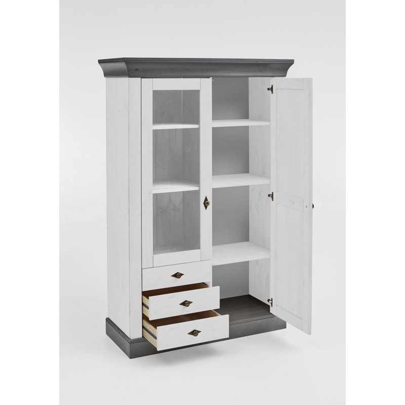 Hojanovice Display Cabinet, White/Grey