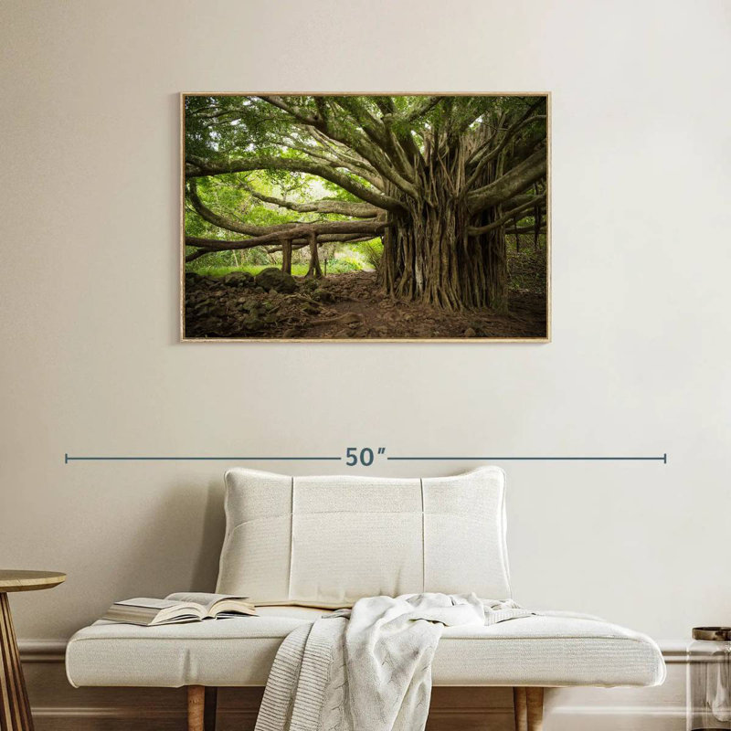 Banyan Tree, Cadre flottant en bois naturel, 37 po x 25 po