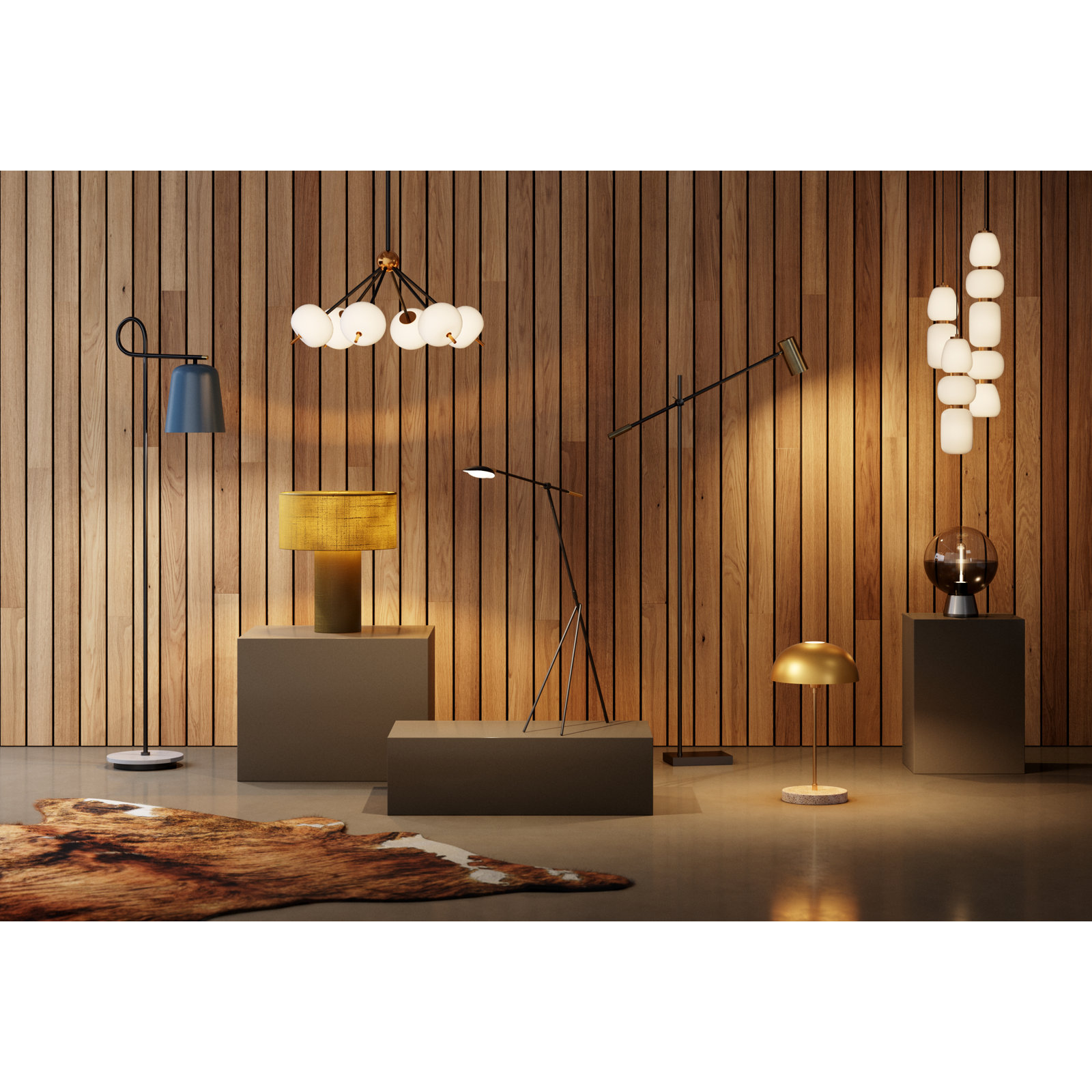 Flemings 63'' Dimmable LED Floor Lamp, Black
