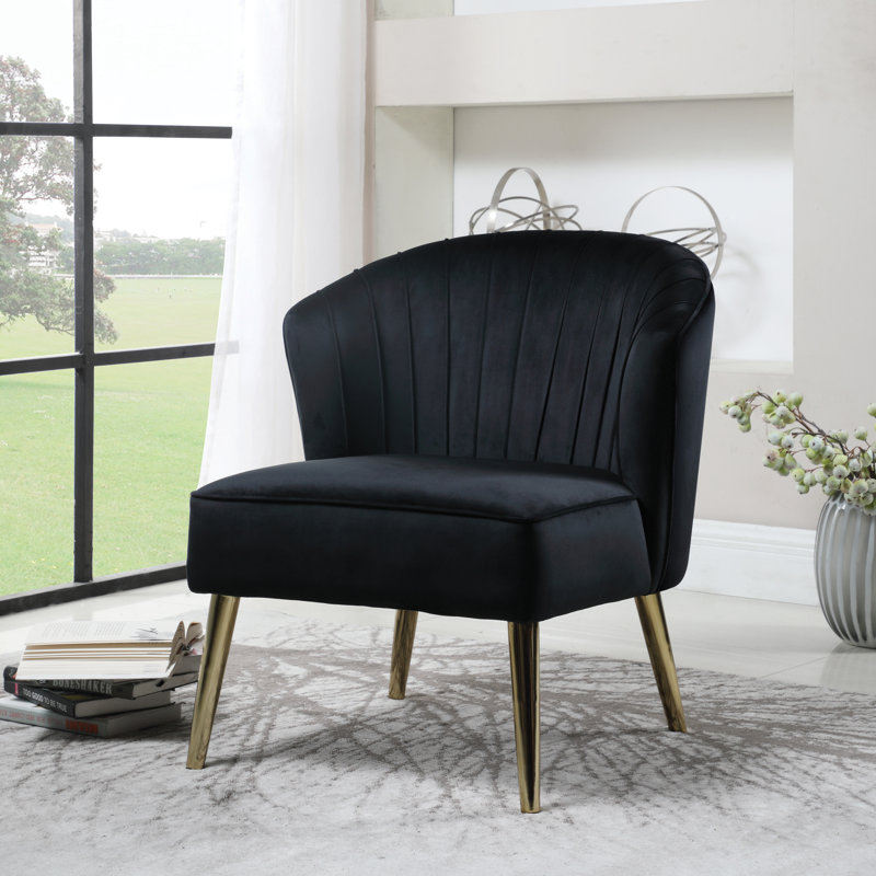Chaise sans accoudoirs en velours l 28 po