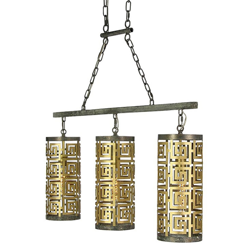 Lustre cylindrique à 3 lumières pour îlot de cuisine Greek