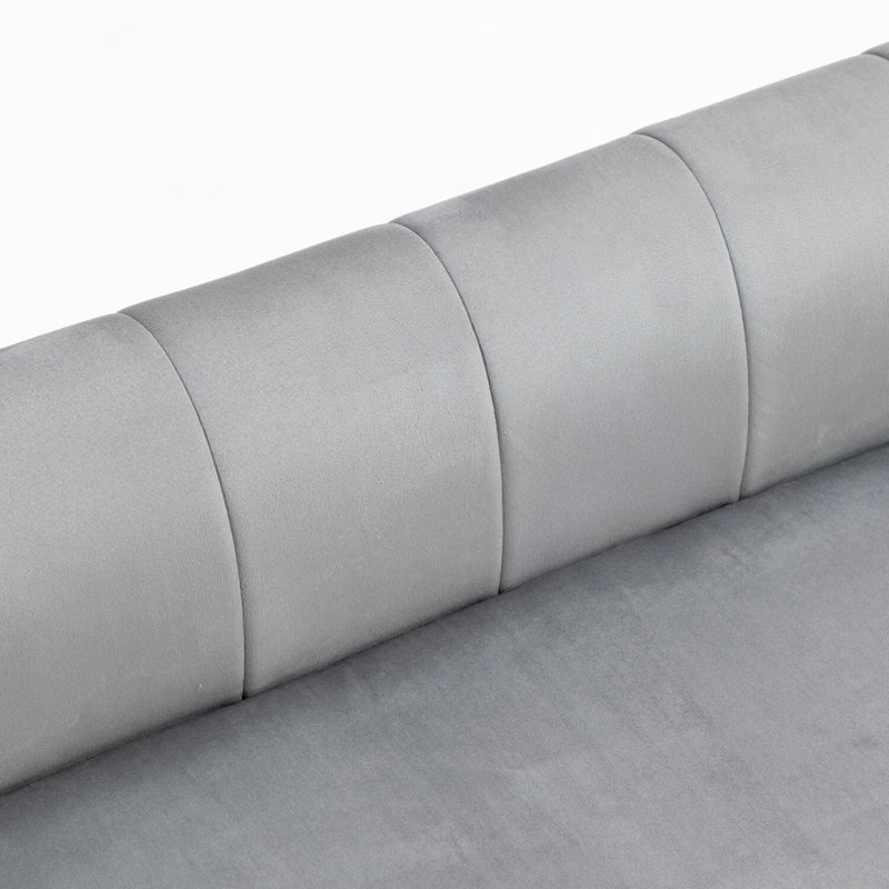 Elegant Gray Faux-Velvet Elevated Dog Bed with Wood Legs