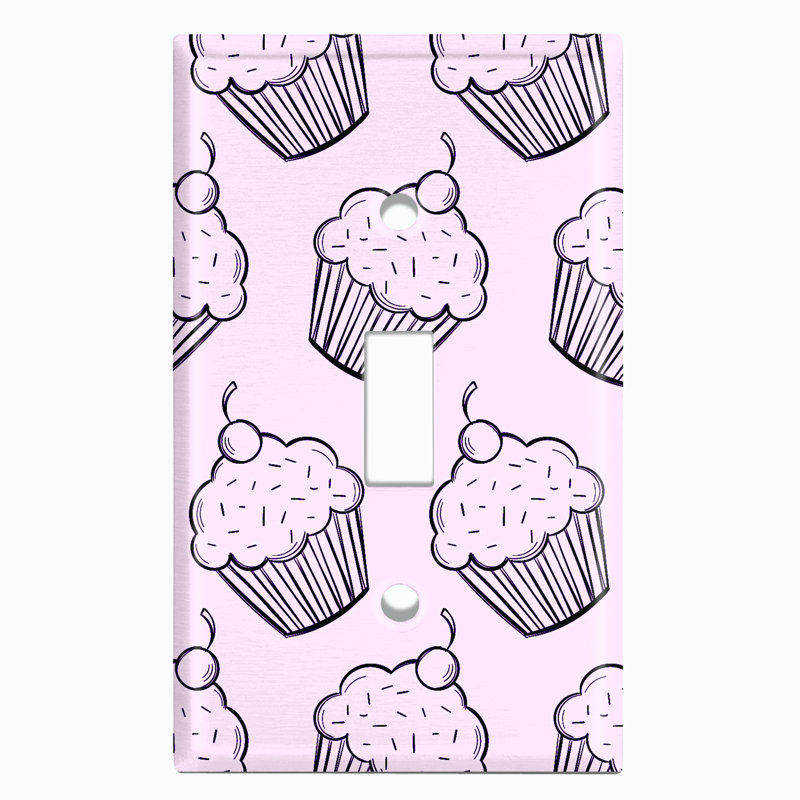 Plaque murale d'interrupteur à bascule 1 tringle Coffee Treats Cup Cake