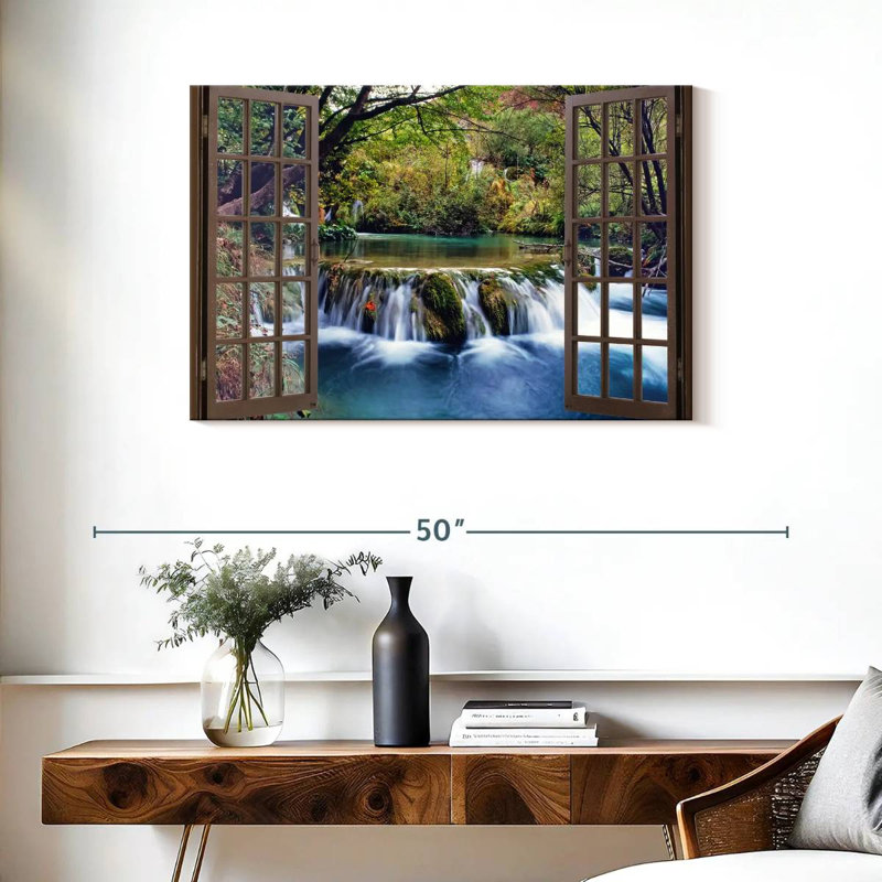 Fenêtre ouverte sur toile, H 24 po x l 36 po x P 1,25 po