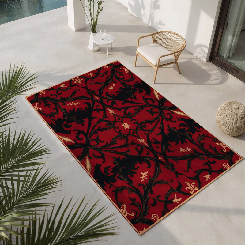 Tapis intérieur et extérieur Baroque Halo, Rectangle 1'6" x 2'6"